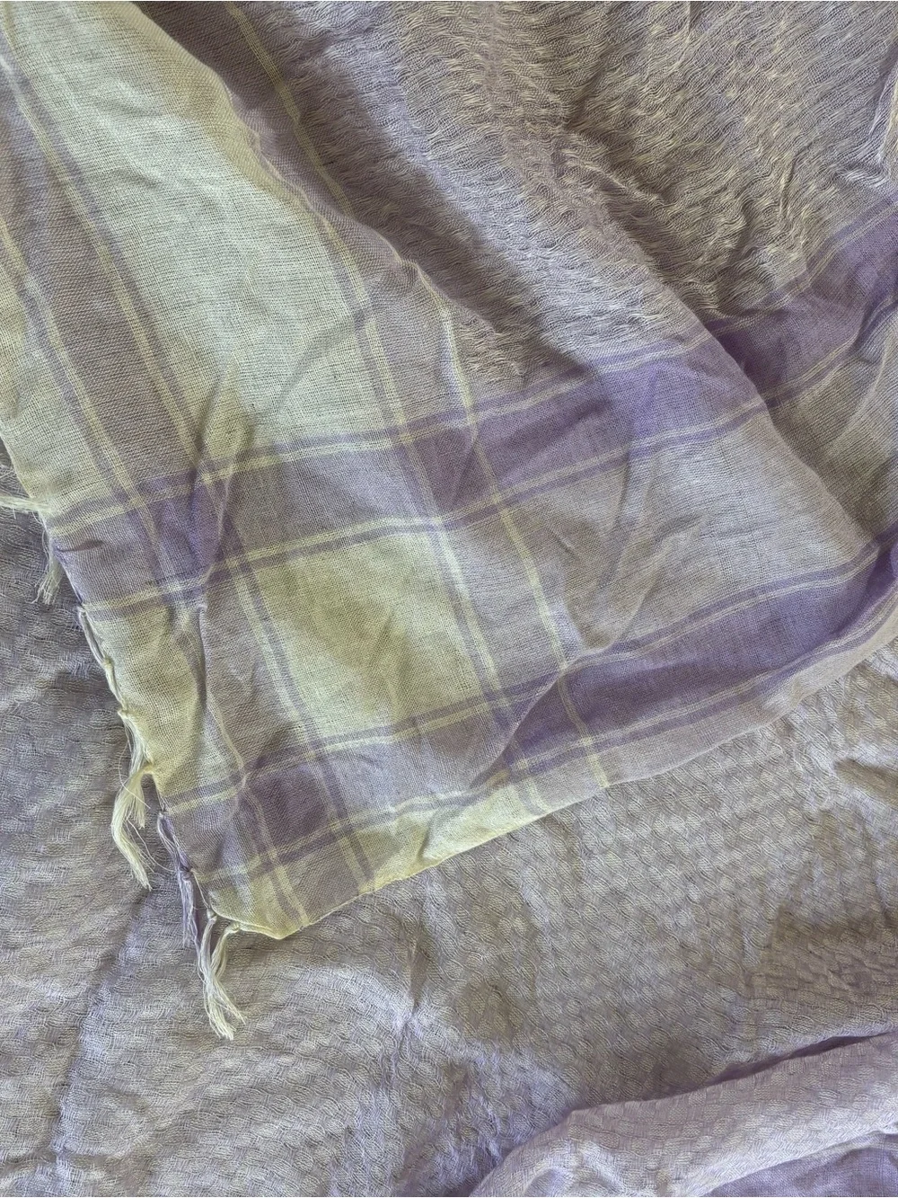 Rayon Lilac Lavender Lightweight Fringed Scarf/ Wrap 48” Square Made in India